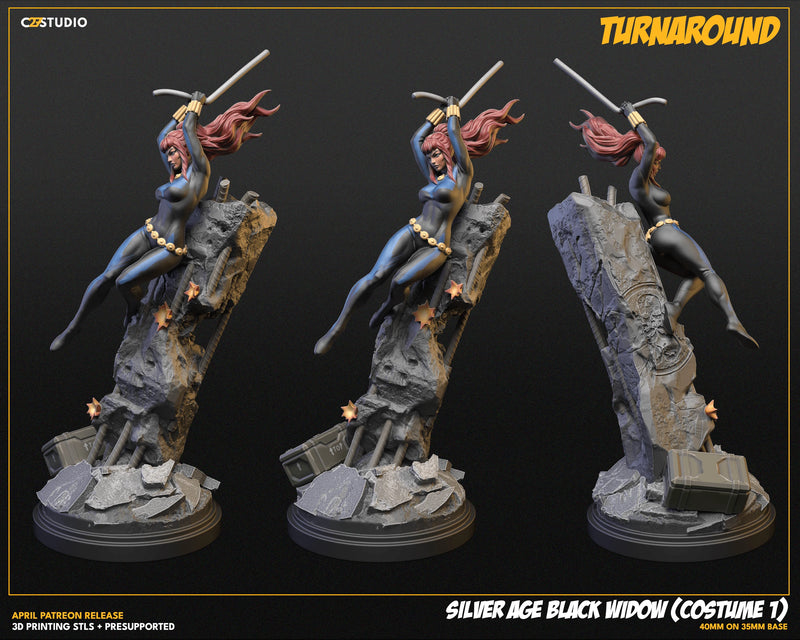 Black Widow (Silver Age) Marvel MCP-compatible resin miniature by C27 Studios - product image 6