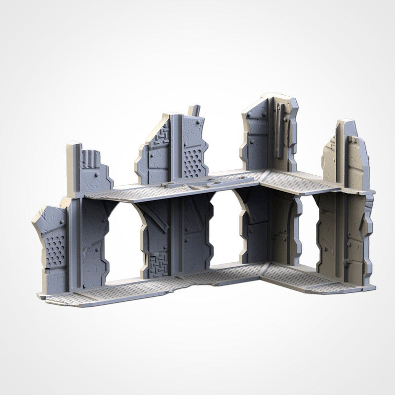 Post-Apocalyptic Ruins WTC Set 01 3D printed terrain view 7