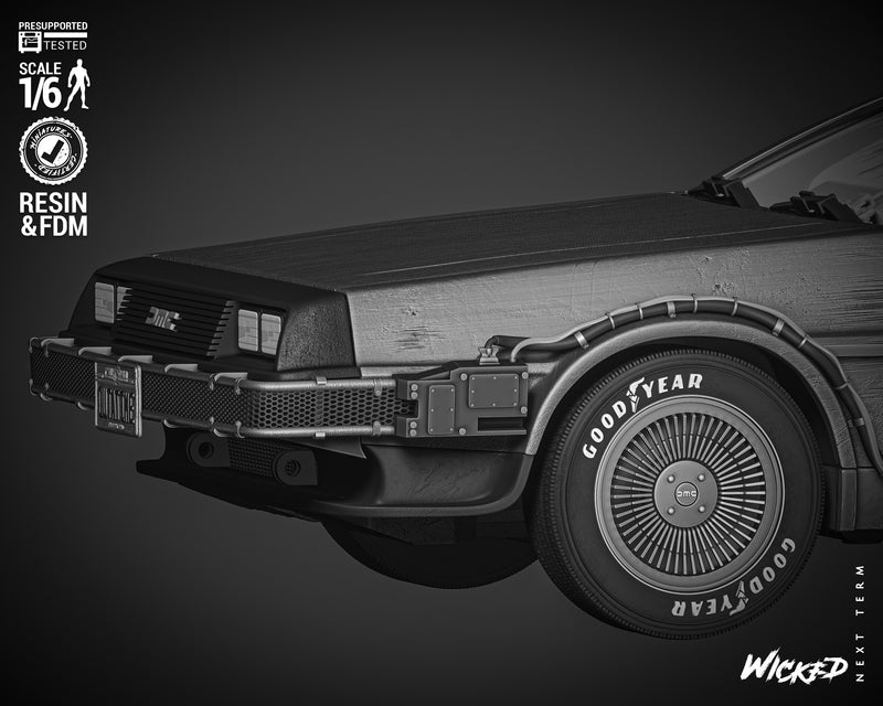 DeLorean Sculpture resin statue kit view 7