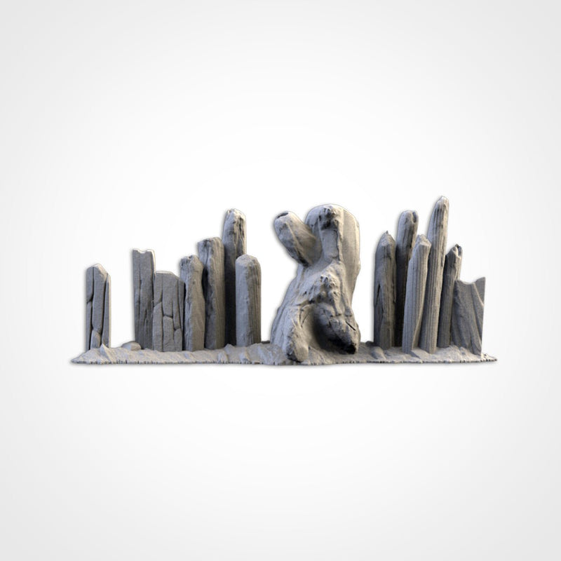 Wooden Fences & Stakes 3D printed terrain view 7