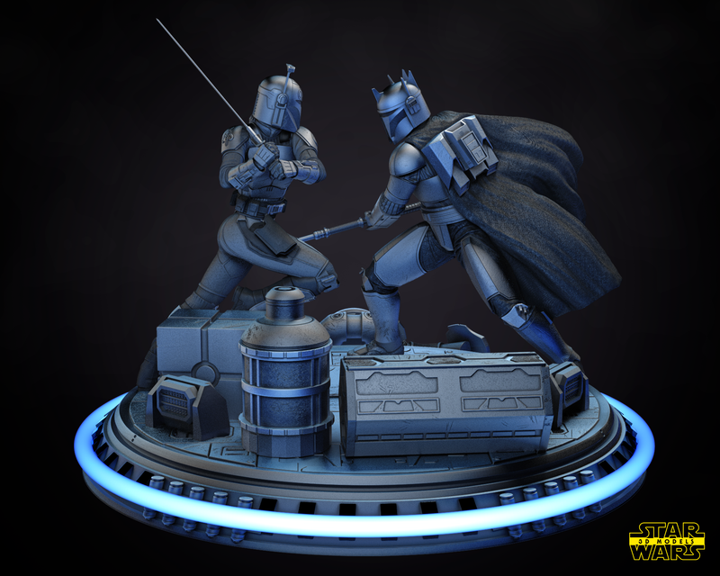 Bo Katan and Moff Gideon DIORAMA BASE