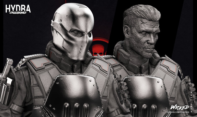 Crossbones Bust resin bust kit view 7