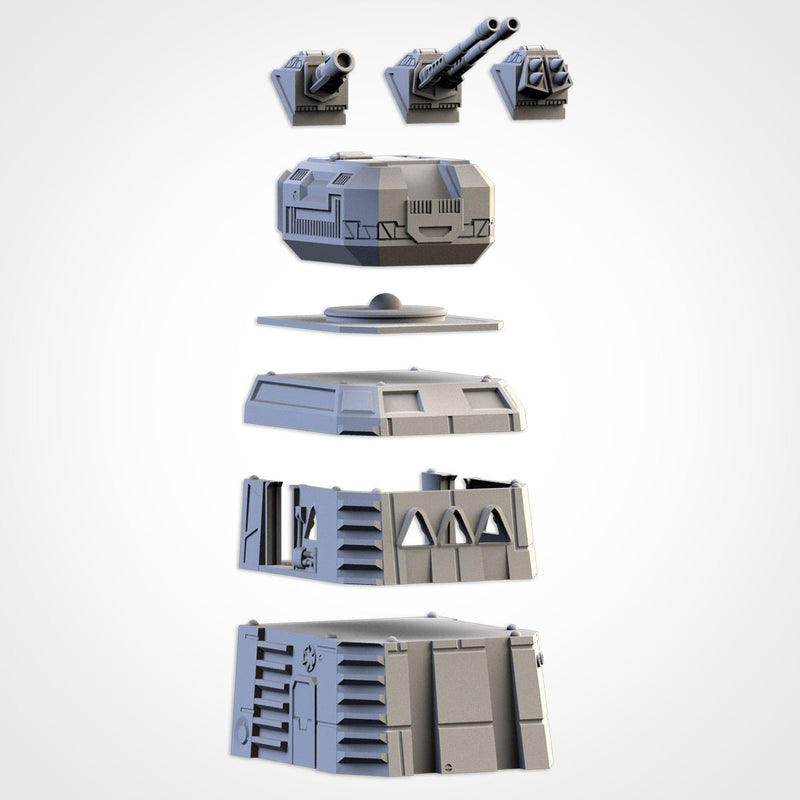 Modular Defense Turrets 3D printed terrain view 7