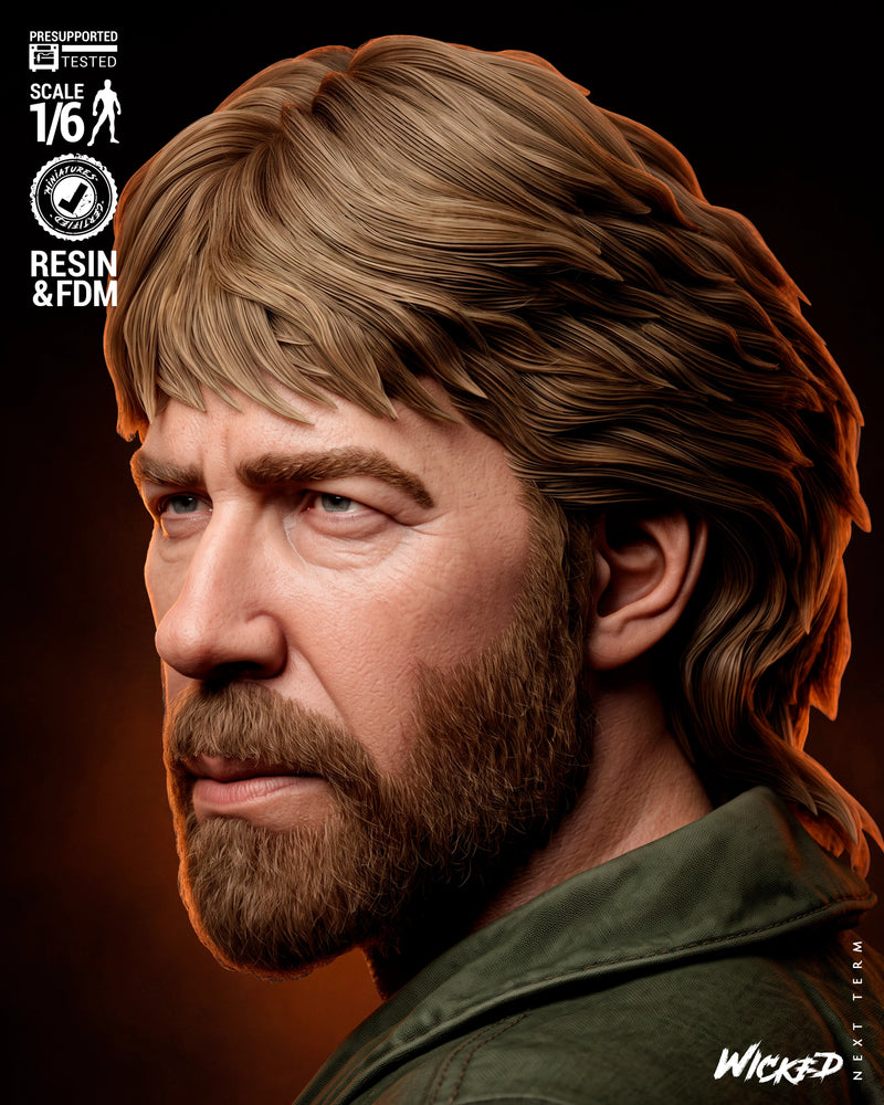 Chuck Norris Lone Wolf Sculpture resin statue kit view 7