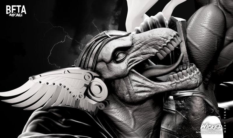 Beta Ray Bill Sculpture resin statue kit view 7