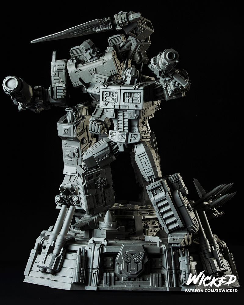 DIORAMA BASE + Optimus Sculpture + Megatron Sculpture resin diorama kit view 7