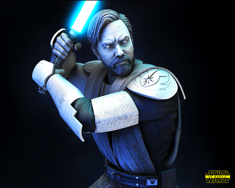 Obi Wan Kenobi (Clone Wars) Sculpture