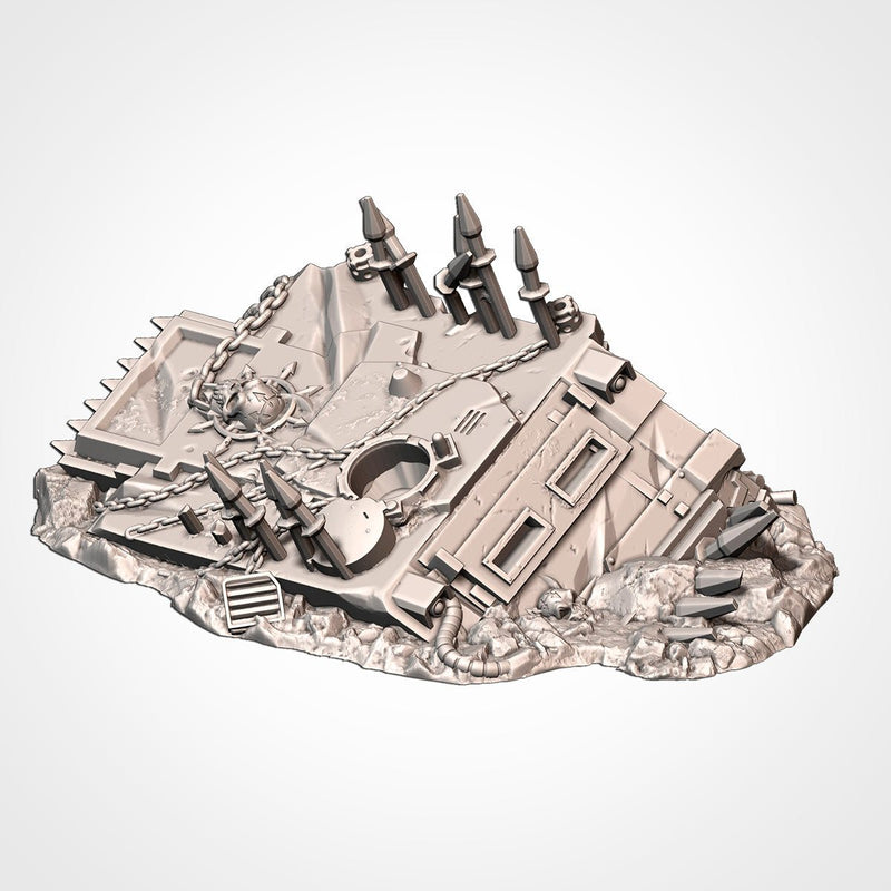 Infernal Tanks Destroyed 3D printed terrain view 7