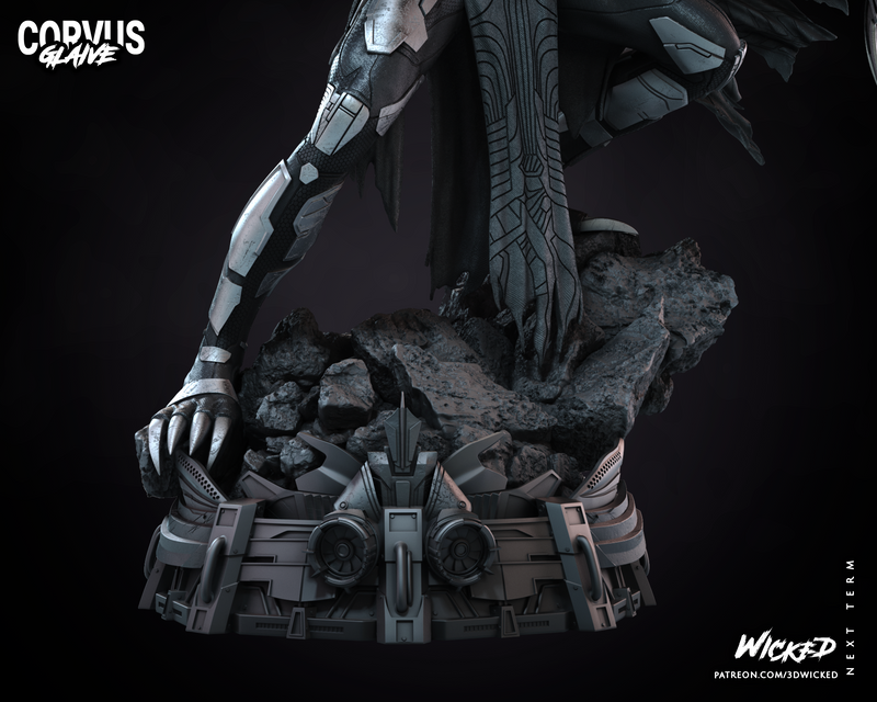 Corvus Glaive Sculpture resin statue kit view 7