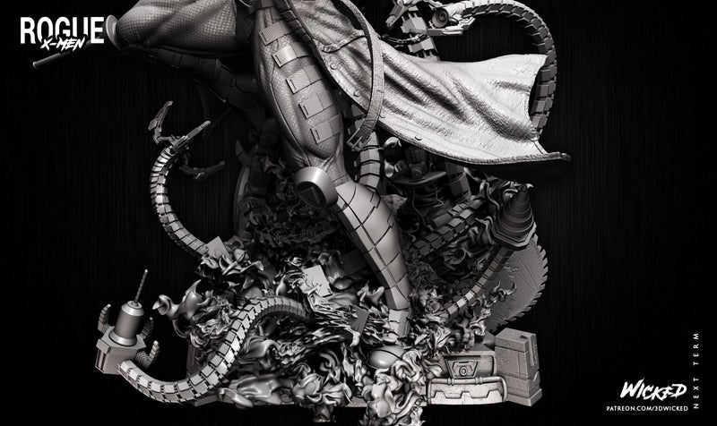 DIORAMA BASE + Rogue Sculpture + Gambit Sculpture resin diorama kit view 7