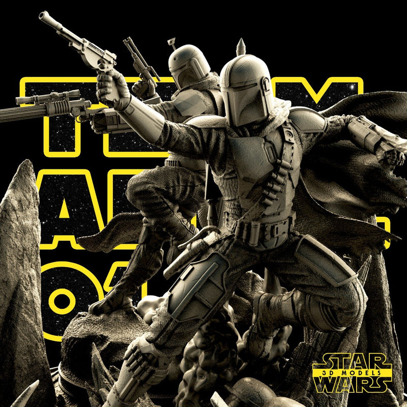 Diorama Base- Mandalorian and Boba Fett Star Wars 3D Models
