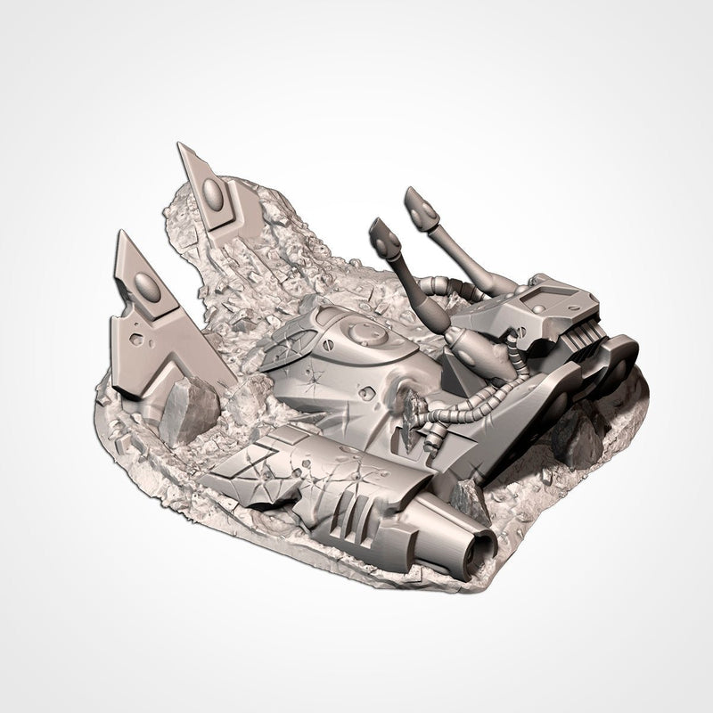 Xenos Crashed Ships 3D printed terrain view 7