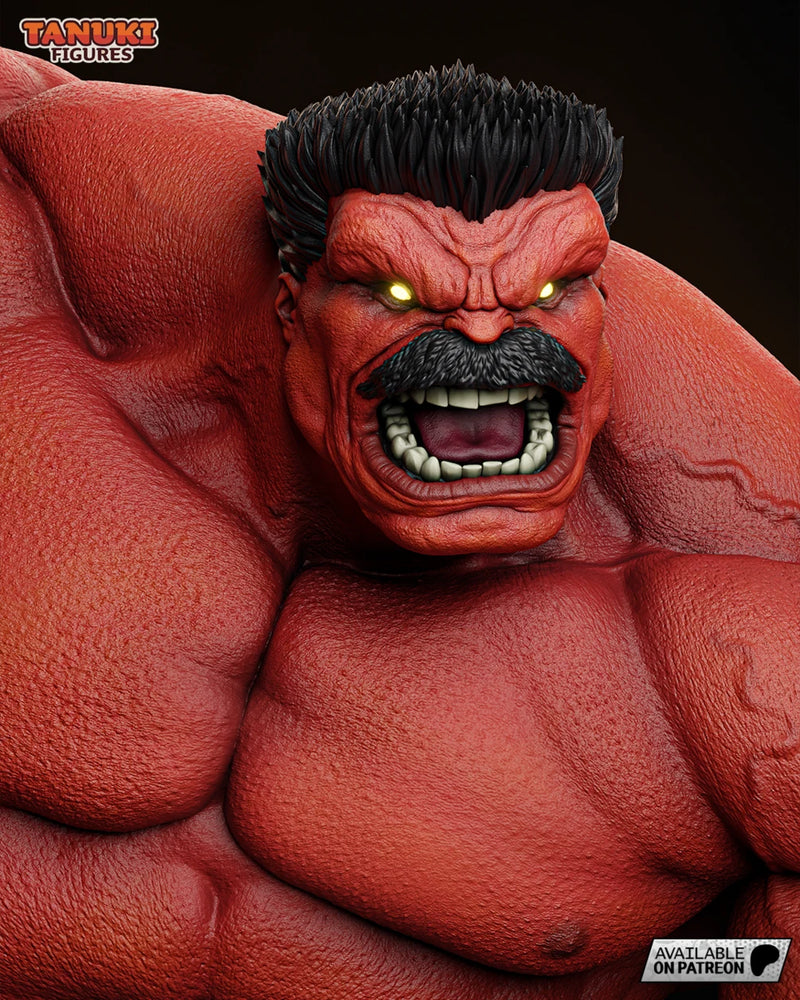 Red Hulk Resin Statue & Bust - Full Size view 7