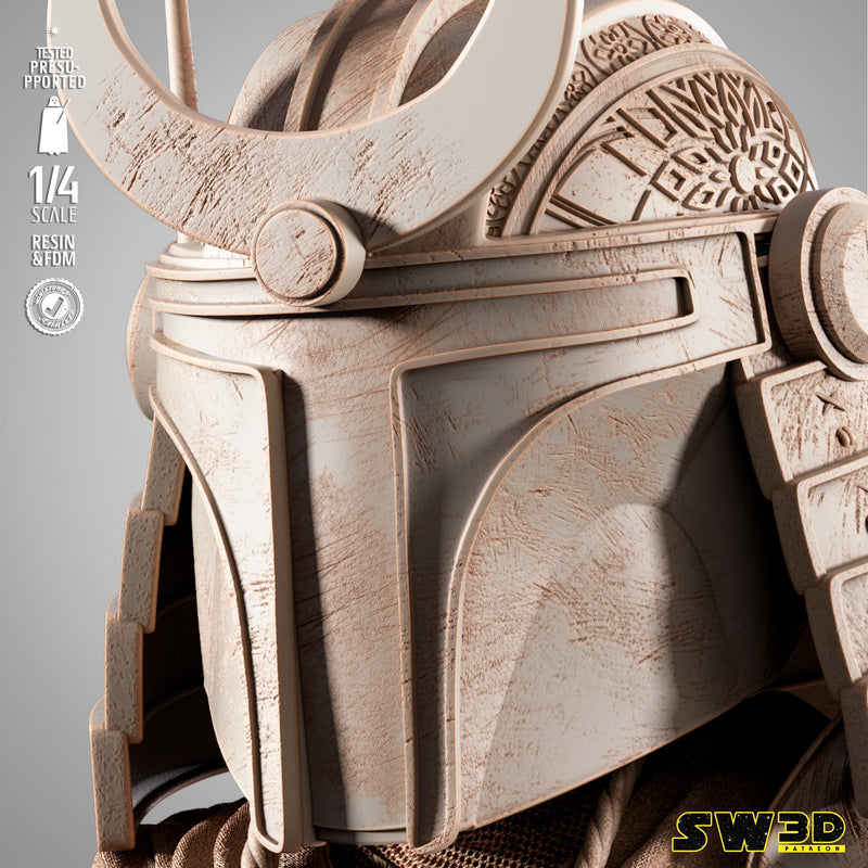 Boba Fett Samurai Portrait Bust
