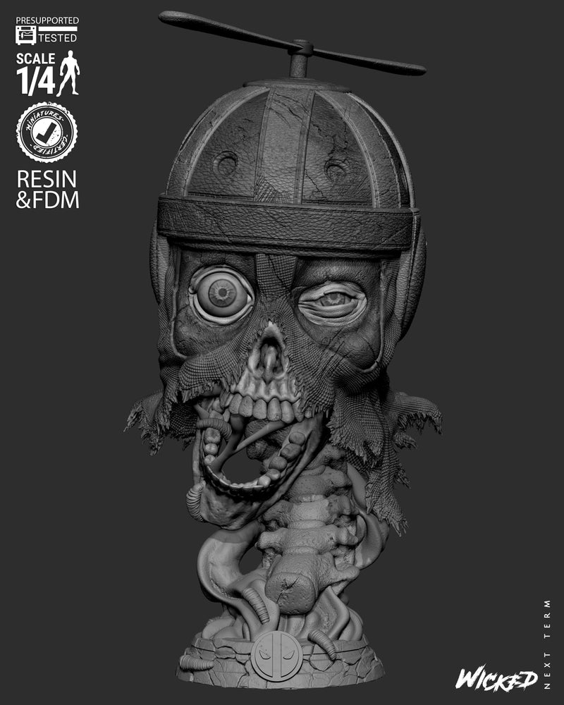 Deadpool Zombie Portrait Bust resin bust kit view 7