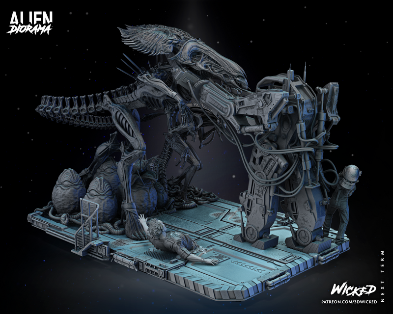 Aliens DIORAMA COMPLETE resin diorama kit view 7