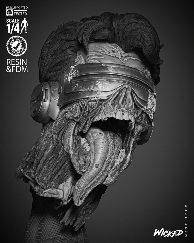 Cyclops Zombie Portrait Bust resin bust kit view 7