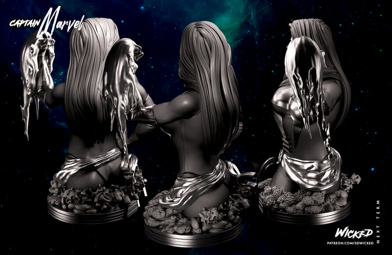 Captain Marvel Bust resin bust kit view 7