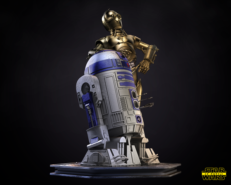 C3P0 AND R2D2 Sculpture