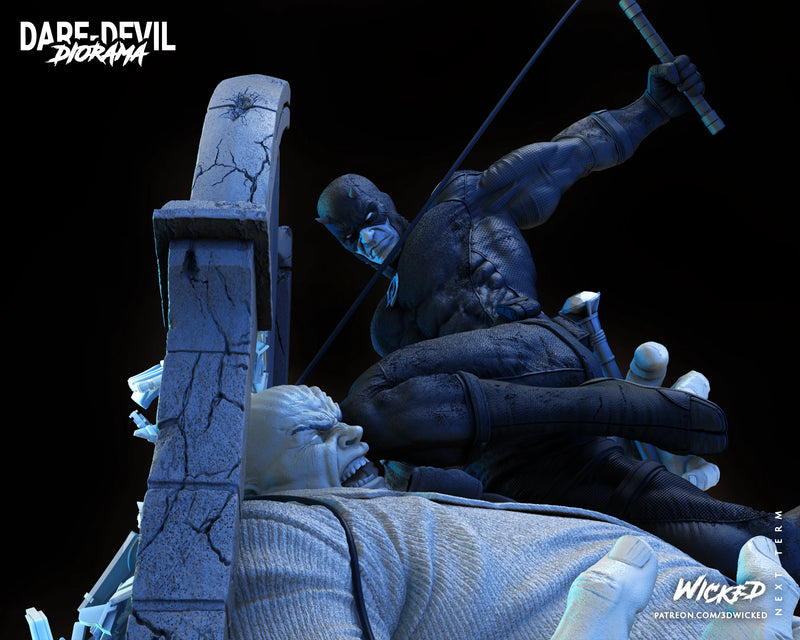 Daredevil and Kingpin Sculptures DIORAMA COMPLETE resin diorama kit view 7