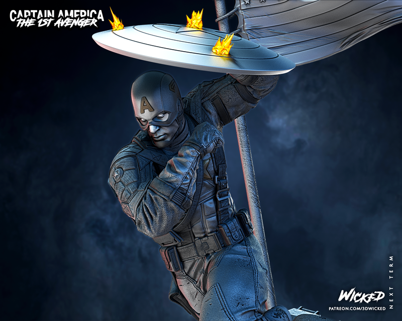 Captain America Sculpture resin statue kit view 7