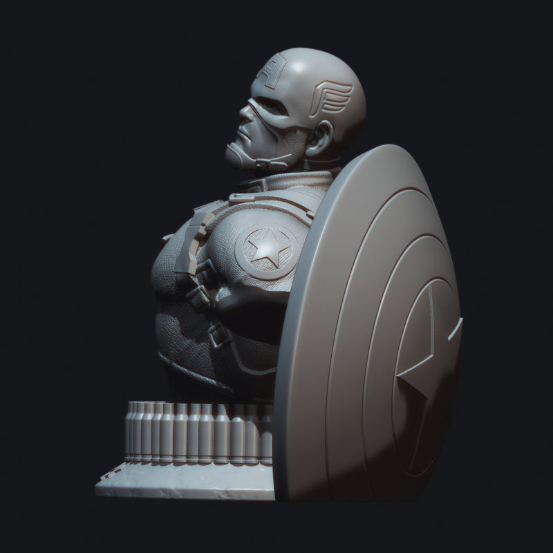 Captain America 3d Bust resin bust kit view 7