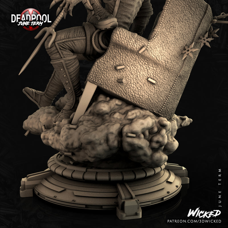 Deadpool Sculpture resin statue kit view 7