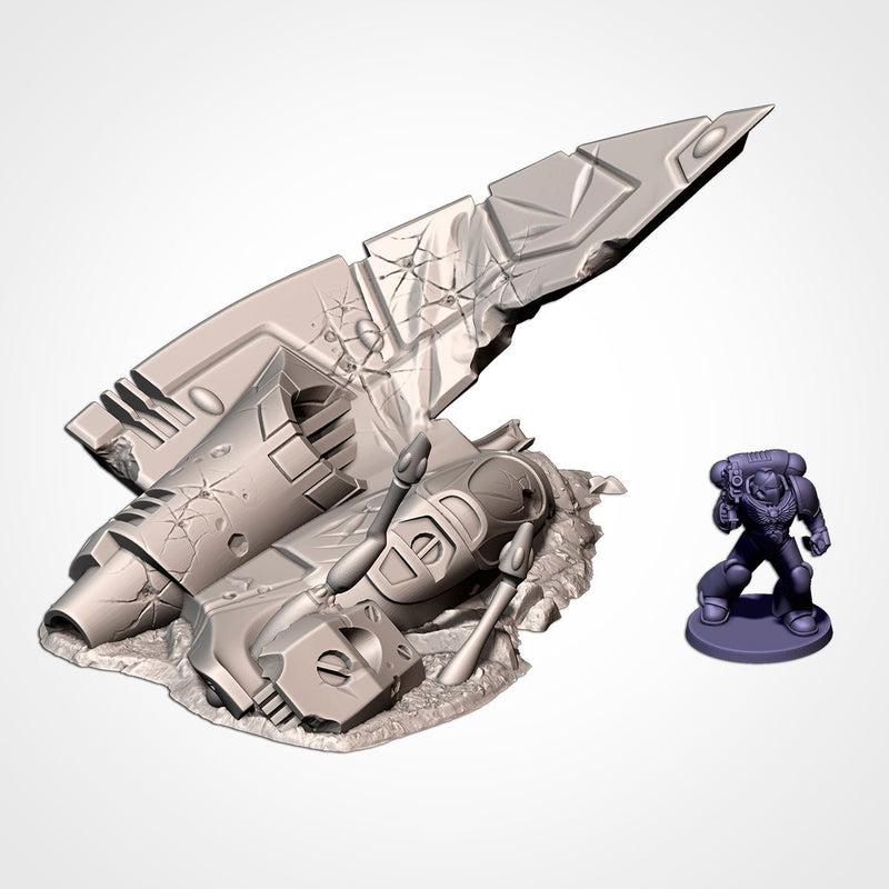 Xenos Crashed Ships 3D printed terrain view 8