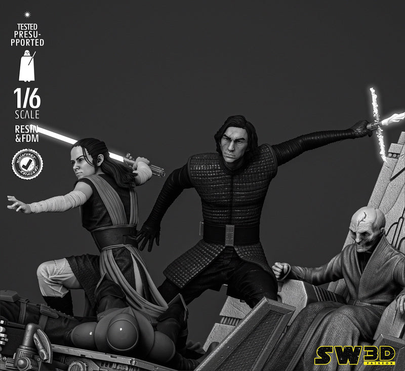 Kylo Ren and Rey Diorama