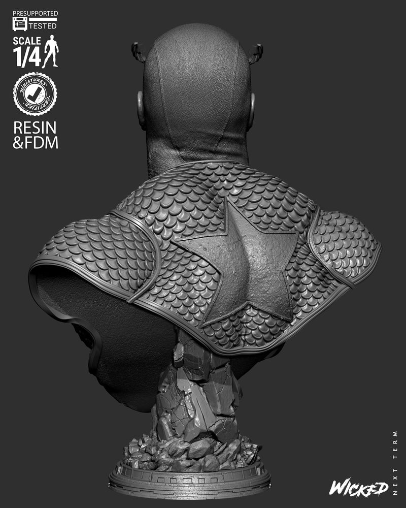 Captain America Portrait Bust resin bust kit view 8