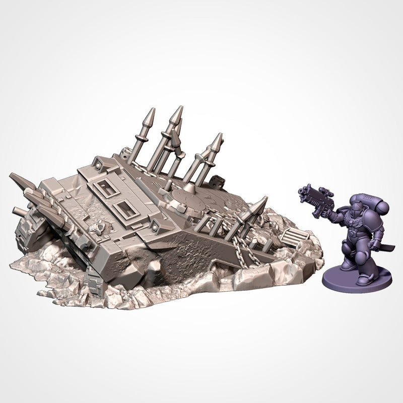 Infernal Tanks Destroyed 3D printed terrain view 8