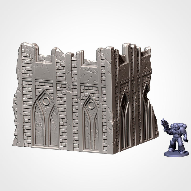 City Classic Ruins GW 10th 3D printed terrain view 8