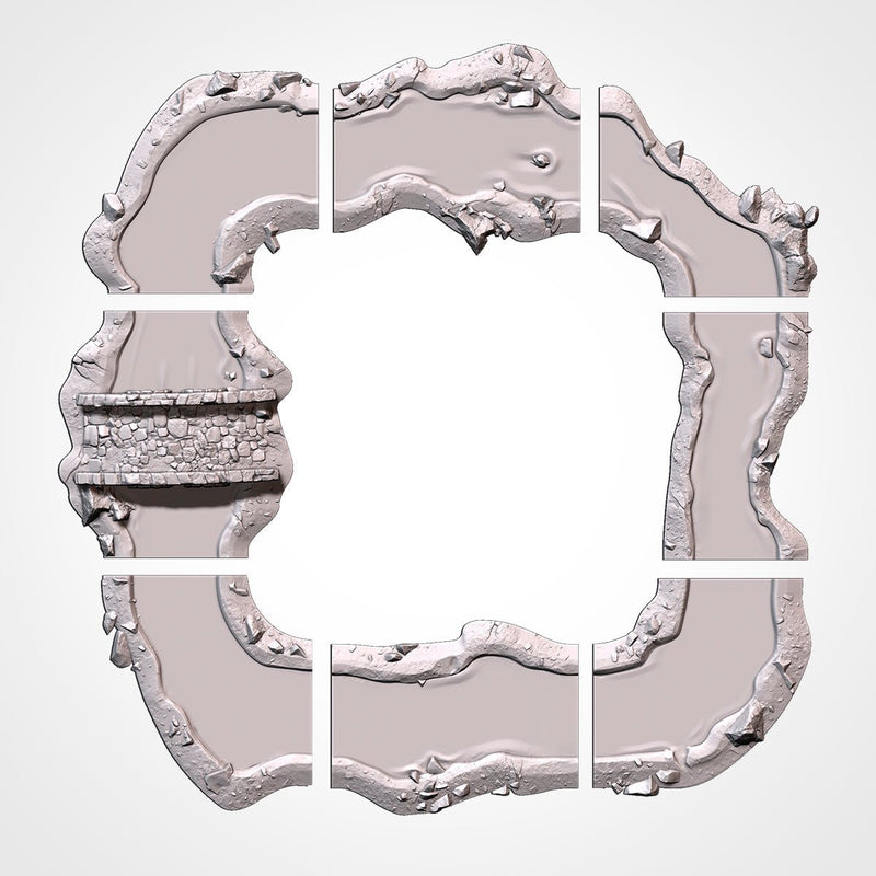 Classic Modular River 3D printed terrain view 8