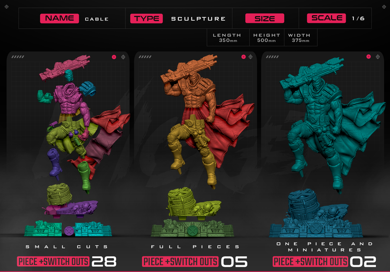 Cable 2025 Sculpture resin statue kit view 8