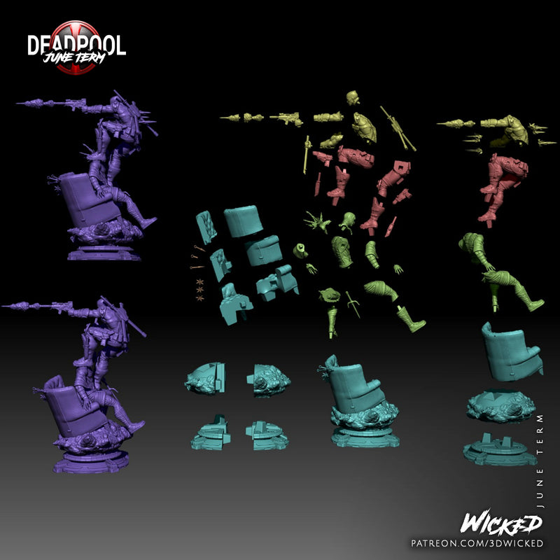 Deadpool Sculpture resin statue kit view 8