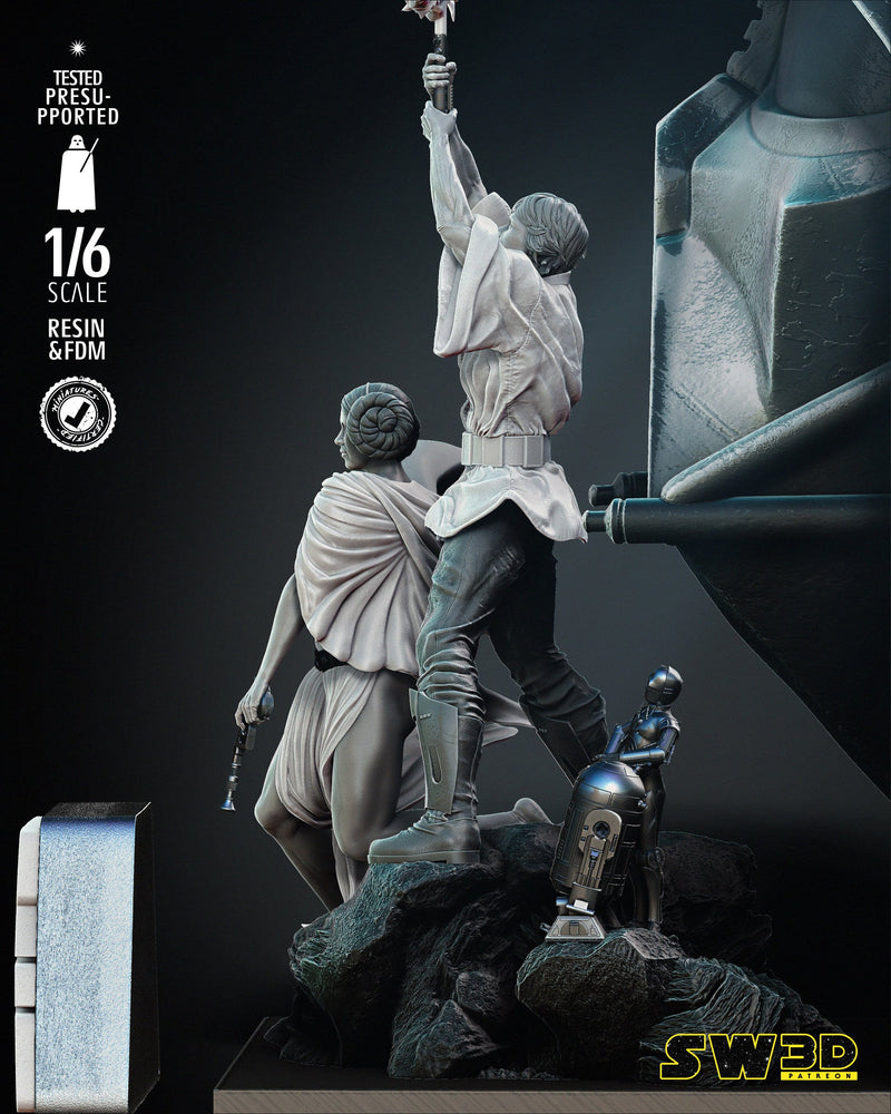 New Hope Luke and Leia Diorama