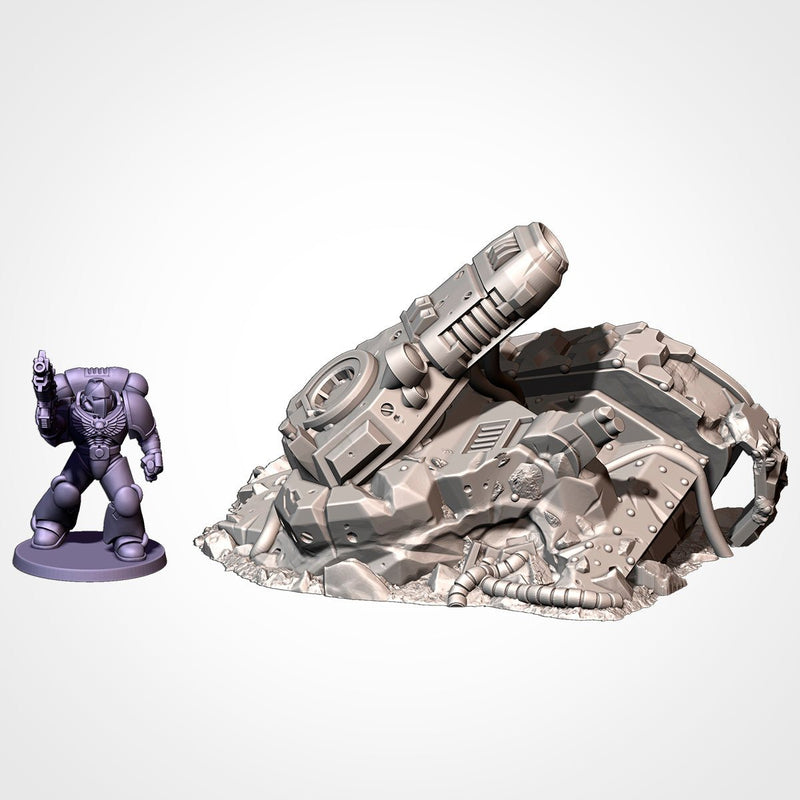 Destroyed Tanks 3D printed terrain view 8