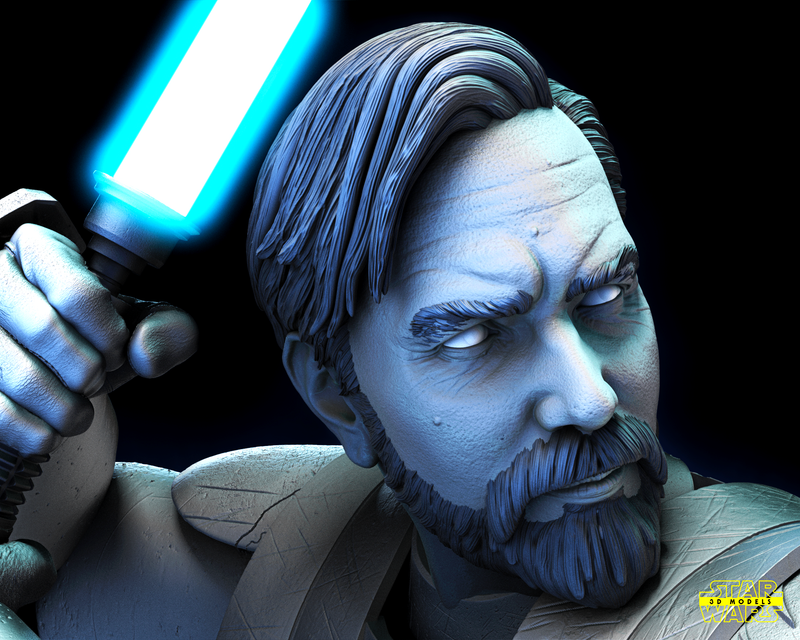 Obi Wan Kenobi (Clone Wars) Sculpture