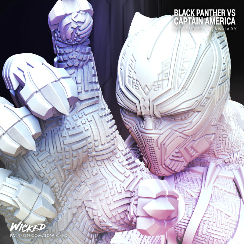 Black Panther Sculpture resin statue kit view 8