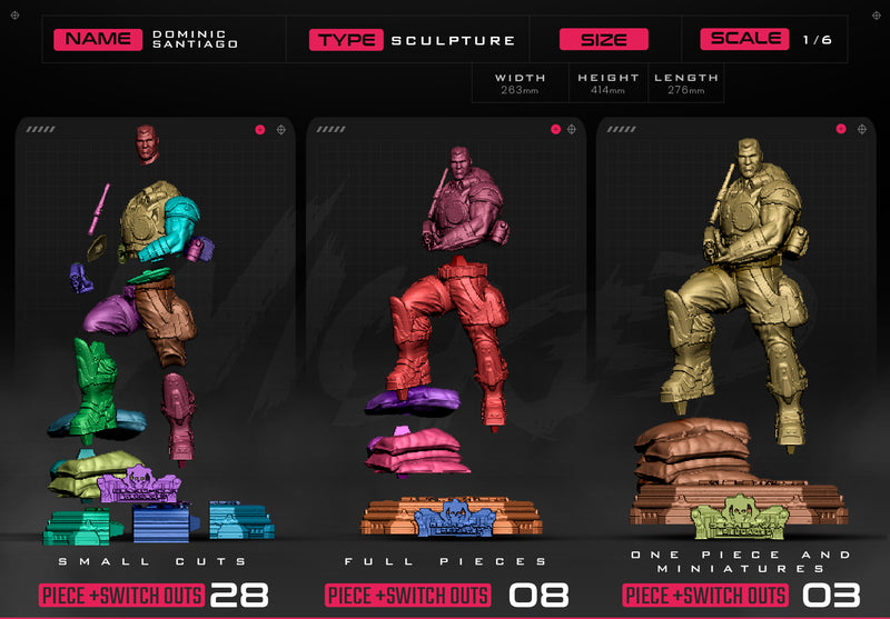 Dominic Santiago Sculpture resin statue kit view 8