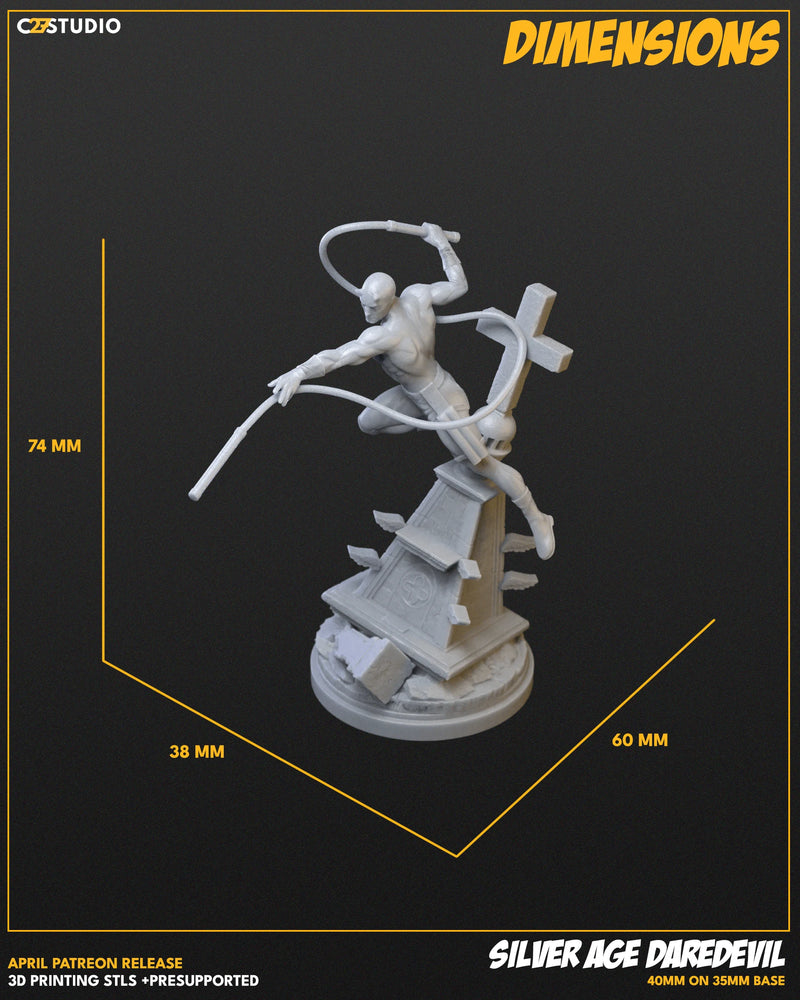 Daredevil (Silver Age) Marvel MCP-compatible resin miniature by C27 Studios - product image 8