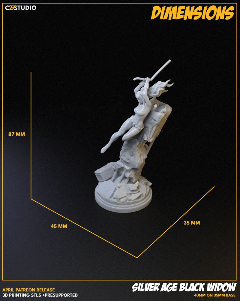 Black Widow (Silver Age) Marvel MCP-compatible resin miniature by C27 Studios - product image 8