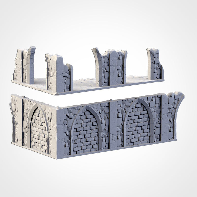Classic Ruins WTC Set 01 3D printed terrain view 9