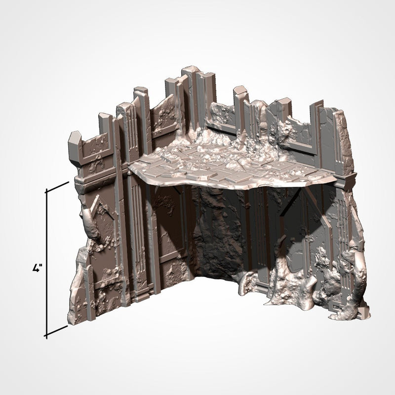 Infected Ruins GW 10th 3D printed terrain view 9