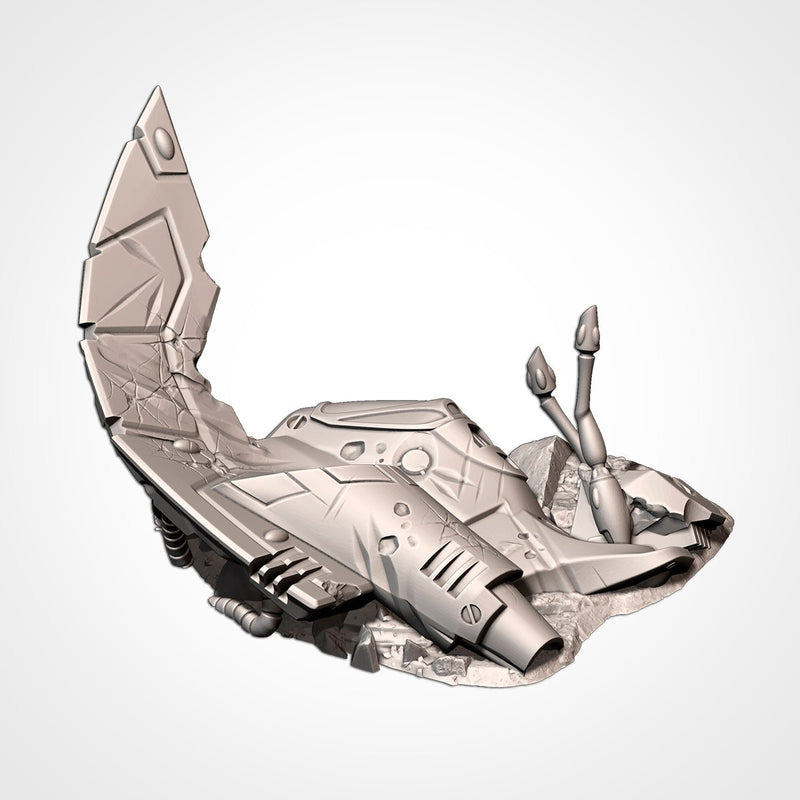 Xenos Crashed Ships 3D printed terrain view 9