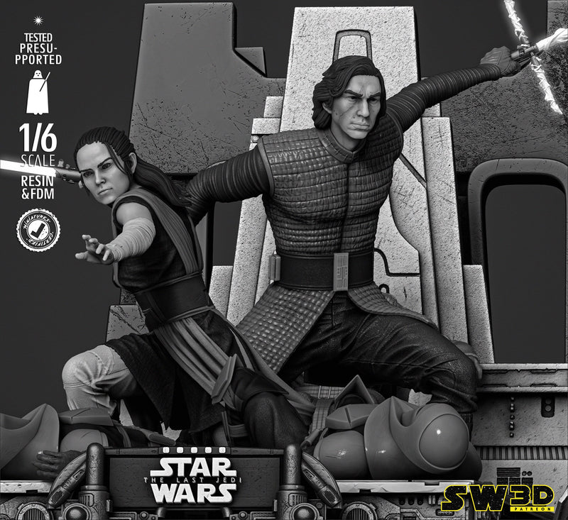 Kylo Ren and Rey Diorama