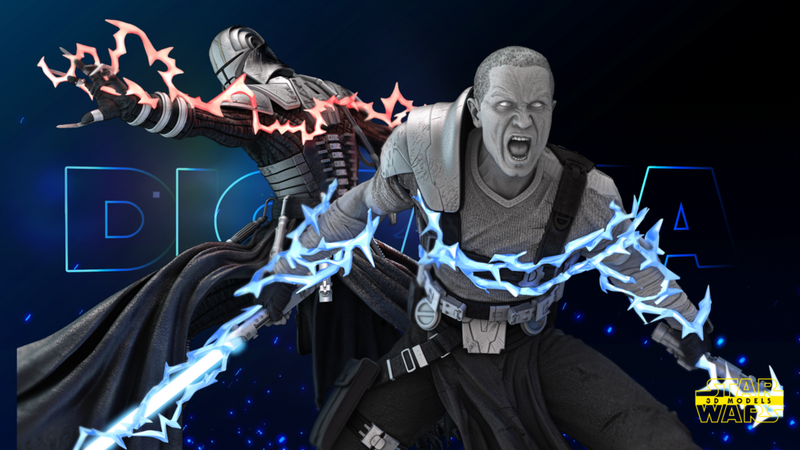 Starkiller and Galen Marek DIORAMA BASE