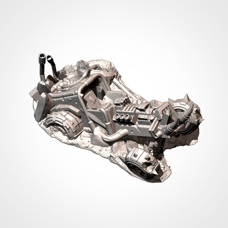 Orc Buggies Destroyed 3D printed terrain view 9