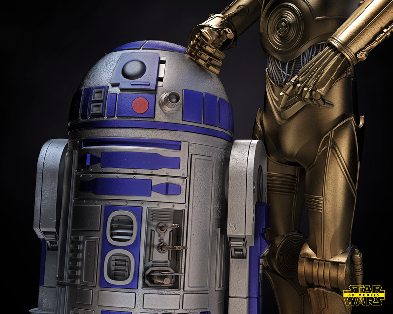 C3P0 AND R2D2 Sculpture