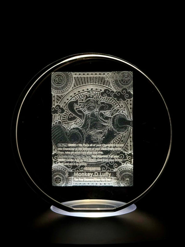 Monkey D. Luffy Card Crystal Engraving – One Piece Anime Display